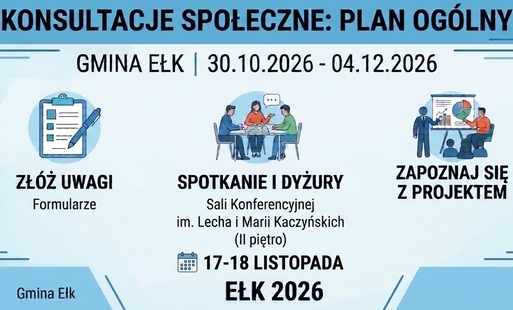 Zdjęcie do konsultacje społeczne projektu Planu Og&oacute;lnego Gminy Ełk
