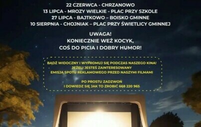 Zdjęcie do Kino plenerowe w Gminie Ełk. Rozrywka dla całej rodziny!